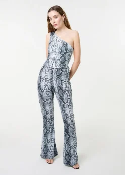 Pink Vanilla Grey Snake Asymmetric Top