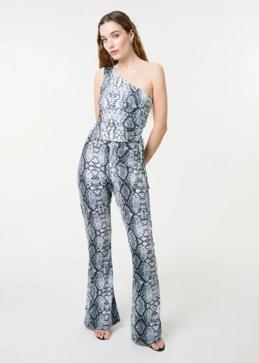 Pink Vanilla Grey Snake Asymmetric Top