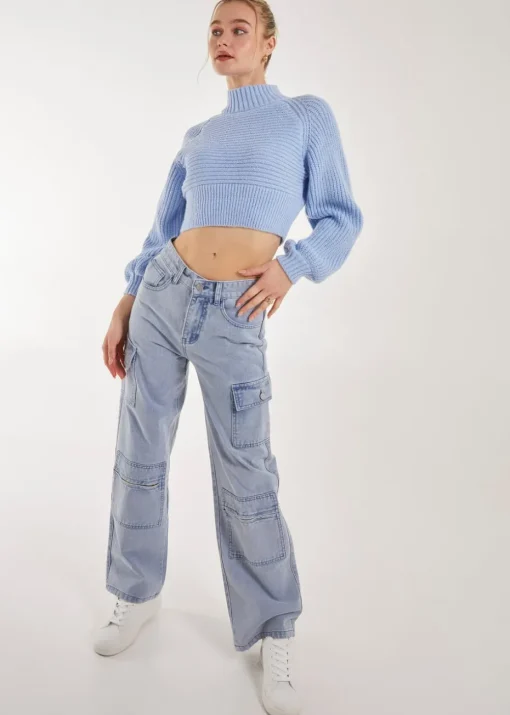 Pink Vanilla High Neck Knitted Jumper