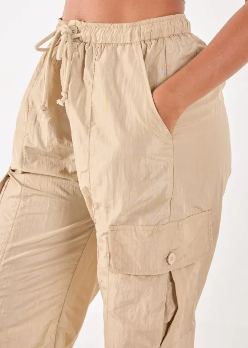 Pink Vanilla Stone Parachute Cargo Pants