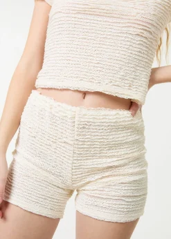 Pink Vanilla Stone Textured Stretch Mini Shorts
