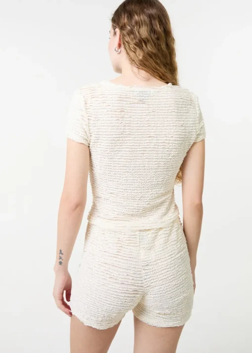 Pink Vanilla Stone Textured Stretch Jersey Top