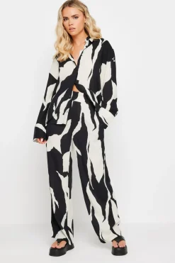 Pixiegirl Petite Black Mono Abstract Print Shirt