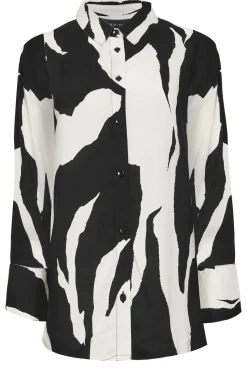 Pixiegirl Petite Black Mono Abstract Print Shirt