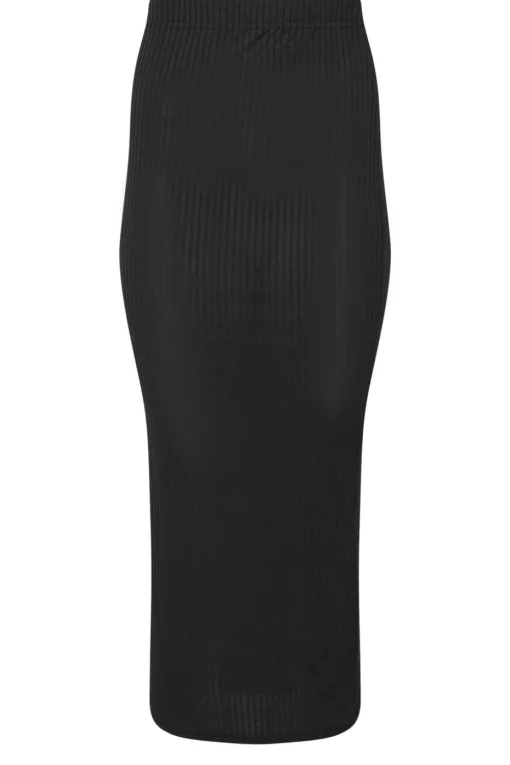 Pixiegirl Petite Black Ribbed Maxi Tube Skirt