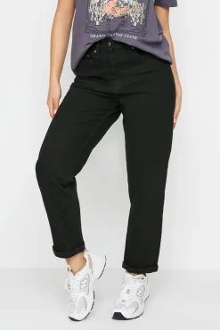 Pixiegirl Petite Black Stretch Denim Mom Jeans