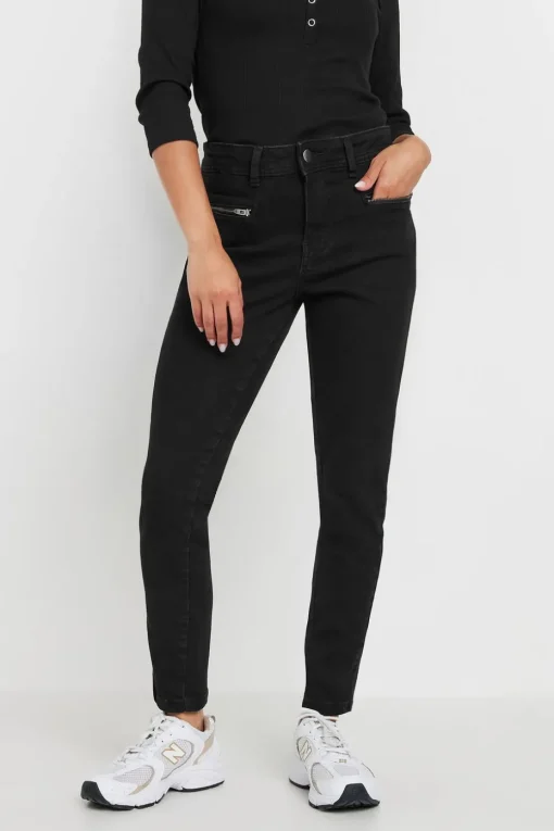 Pixiegirl Petite Black Stretch Zip Pocket Skinny Jeans