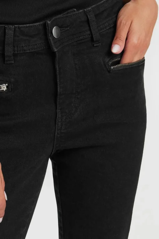 Pixiegirl Petite Black Stretch Zip Pocket Skinny Jeans