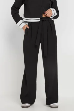 Pixiegirl Petite Black Woven Side Wrap Trousers