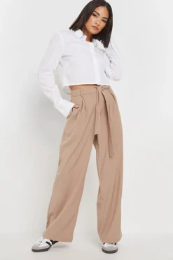 Pixiegirl Petite Blush Pink Woven Side Wrap Trousers
