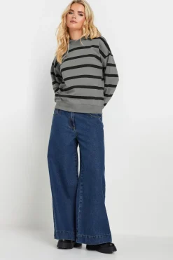 Pixiegirl Petite Charcoal Grey Stripe Sweatshirt