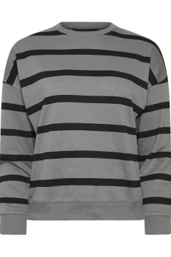 Pixiegirl Petite Charcoal Grey Stripe Sweatshirt
