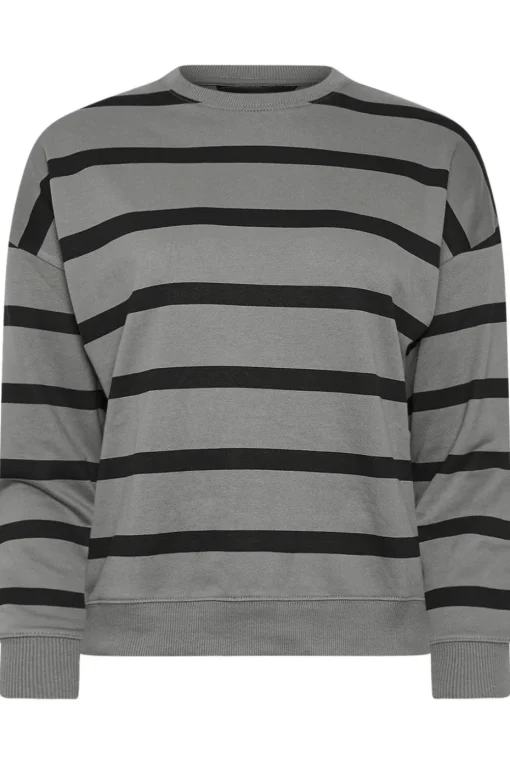 Pixiegirl Petite Charcoal Grey Stripe Sweatshirt