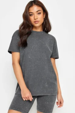 Pixiegirl Petite Grey Acid Wash T-Shirt