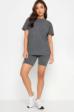 Pixiegirl Petite Grey Acid Wash T-Shirt