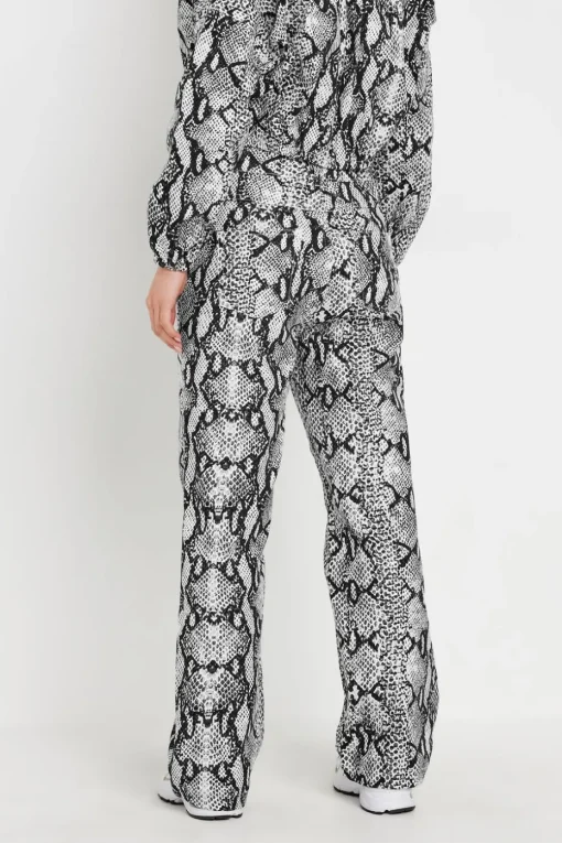 Pixiegirl Petite Grey Snake Print Straight Leg Jeans