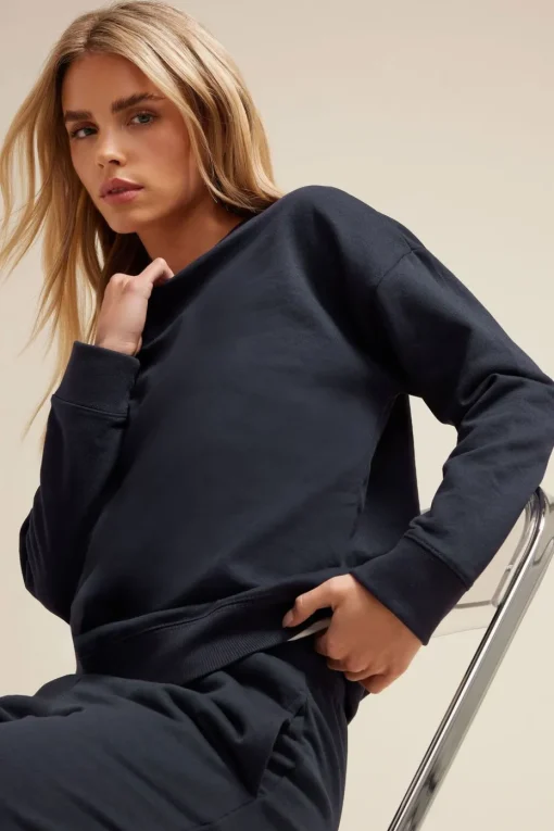 Pixiegirl Petite Navy Blue Jersey Sweatshirt