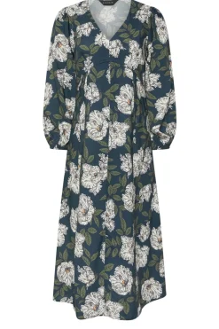 Pixiegirl Petite Navy Blue Floral Midi Tea Dress