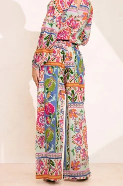 Pixiegirl Petite Orange Abstract Tile Print Wide Leg Trousers