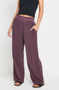 Pixiegirl Petite Purple Acid Wash Wide Leg Trousers