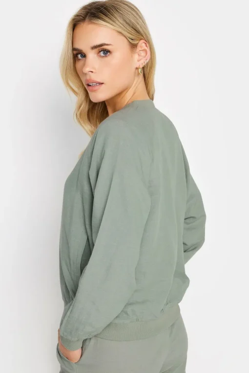 Pixiegirl Petite Sage Green Linen Bomber Jacket