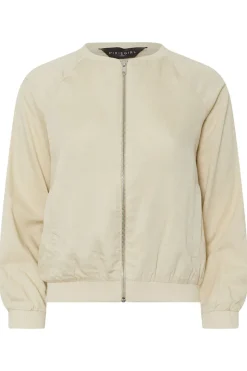 Pixiegirl Petite Stone Brown Linen Bomber Jacket