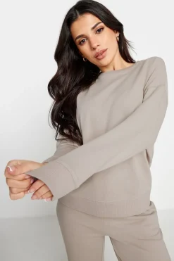 Pixiegirl Petite Stone Brown Crew Neck Sweatshirt