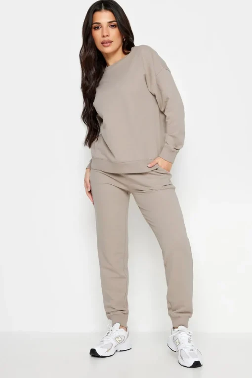 Pixiegirl Petite Stone Brown Crew Neck Sweatshirt