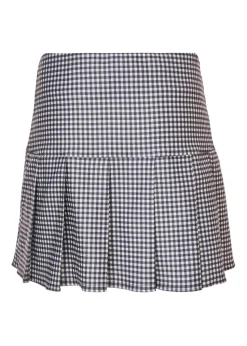 Quiz Black Gingham Pleated Skirt