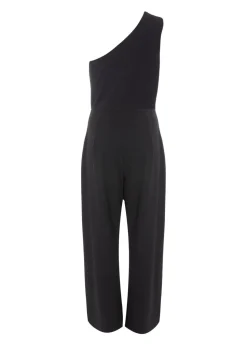 Quiz Black One Shoulder Floral Jumpsuit