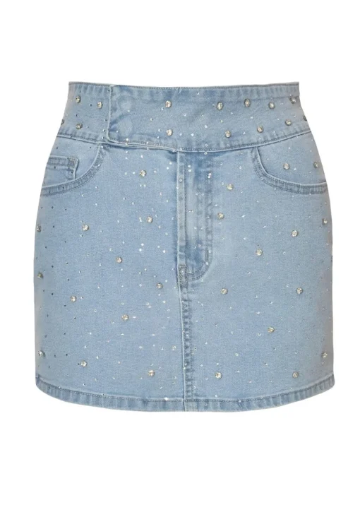 Quiz Blue Denim Mini Skirt