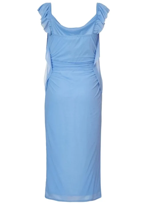 Quiz Blue Frill Midi Dress