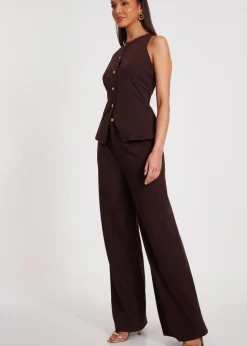 Quiz Brown Wide Leg Trousers