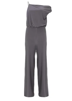Quiz Charcoal Asymmetric Draped Jumpsuit