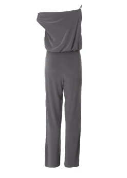 Quiz Charcoal Asymmetric Draped Jumpsuit