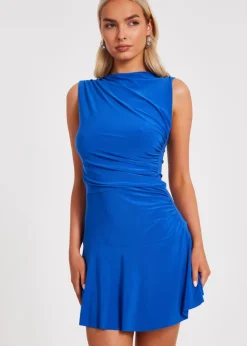 Quiz Colbalt Ruched Playsuit