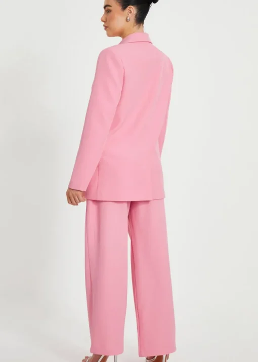 Quiz Coral Petite Woven Wide Leg Trousers