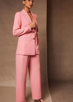 Quiz Coral Woven Wide Leg Trousers