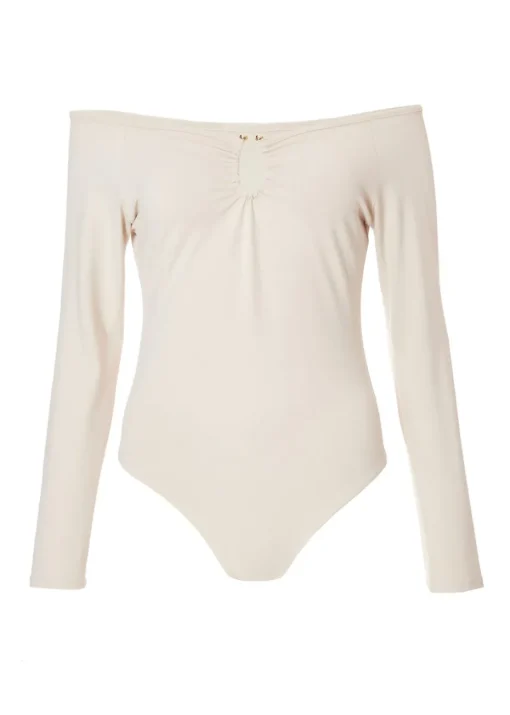 Quiz Cream Bardot Bodysuit