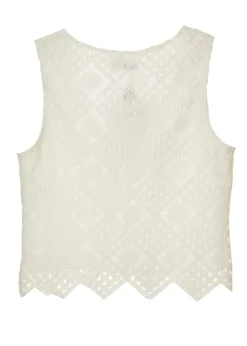 Quiz Cream Crochet Waistcoat