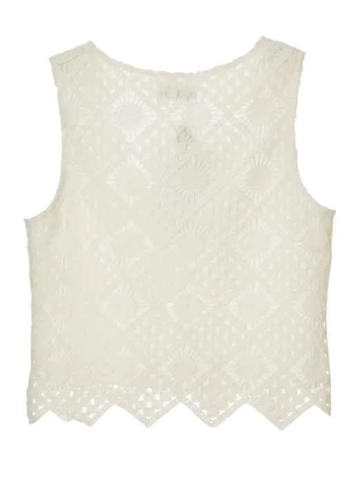 Quiz Cream Crochet Waistcoat