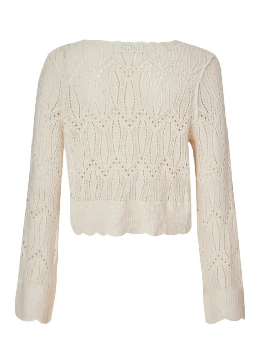Quiz Cream Knit Cropped Cardigan