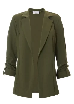 Quiz Khaki Ruched Sleeve Blazer