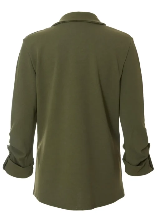 Quiz Khaki Ruched Sleeve Blazer