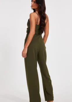 Quiz Khaki Strappy Buckle Detail Jumpsuit