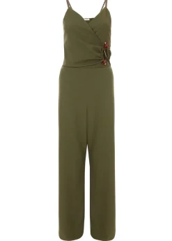 Quiz Khaki Strappy Buckle Detail Jumpsuit