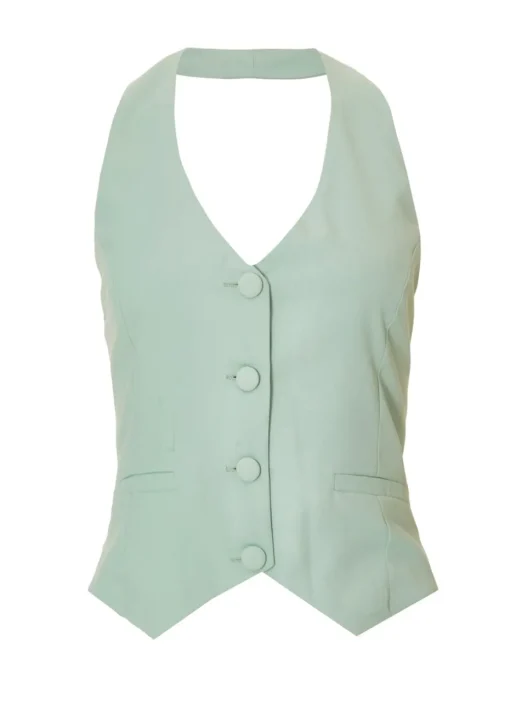 Quiz Mint Petite Woven Waistcoat