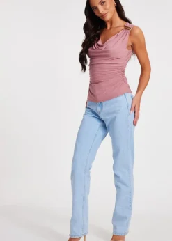 Quiz Pink Cowl Neck Top