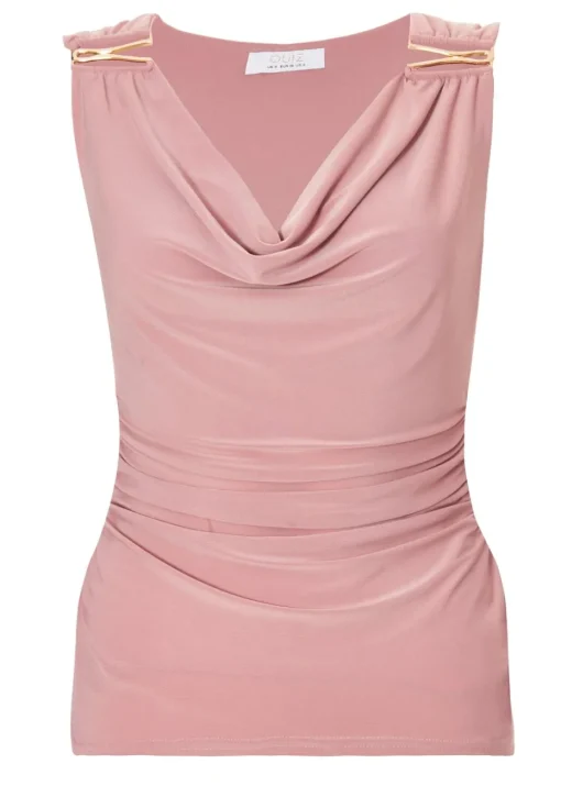 Quiz Pink Cowl Neck Top