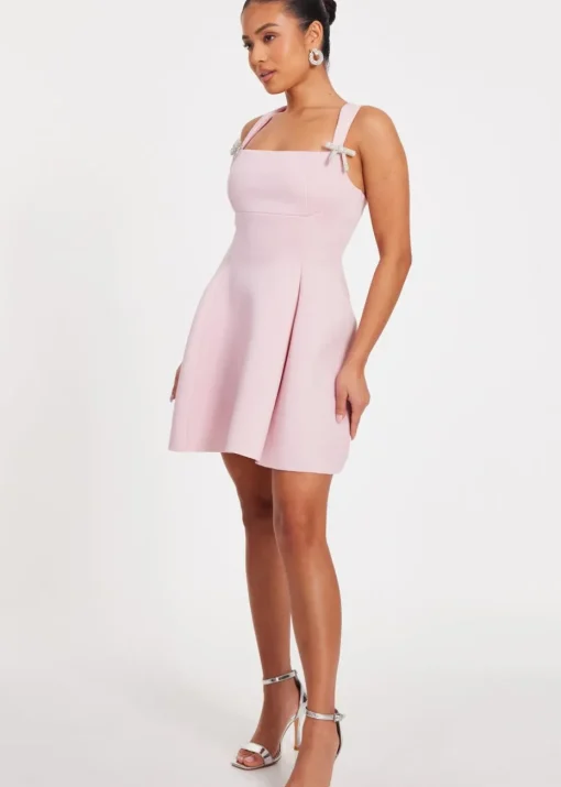 Quiz Pink Petite A-Line Mini Dress